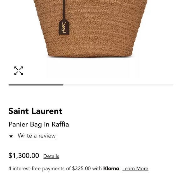 Saint Laurent Panier Bag in Raffia - Picture 5 of 7